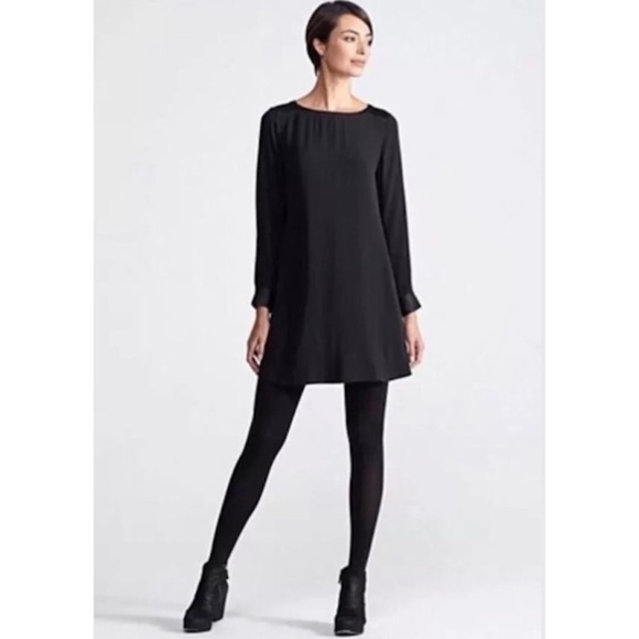 Eileen Fisher Dresses & Skirts - NWT Eileen Fisher Tuxedo Bateau Stretch Silk Dress